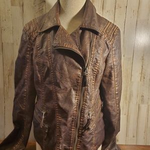 Womans bke faux leather jacket
